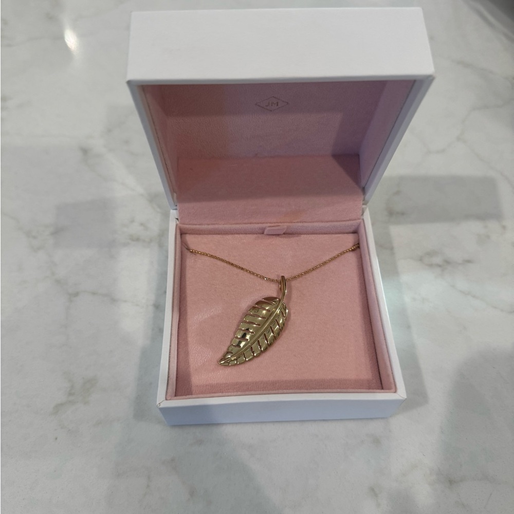 Jennifer Meyer Gold Large Leaf Necklace